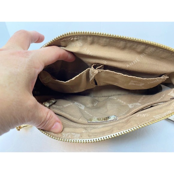 Anne Klein Python Snake  Crossbody Bag  Purse Adjustable Strap Gold Hardware - Picture 8 of 11